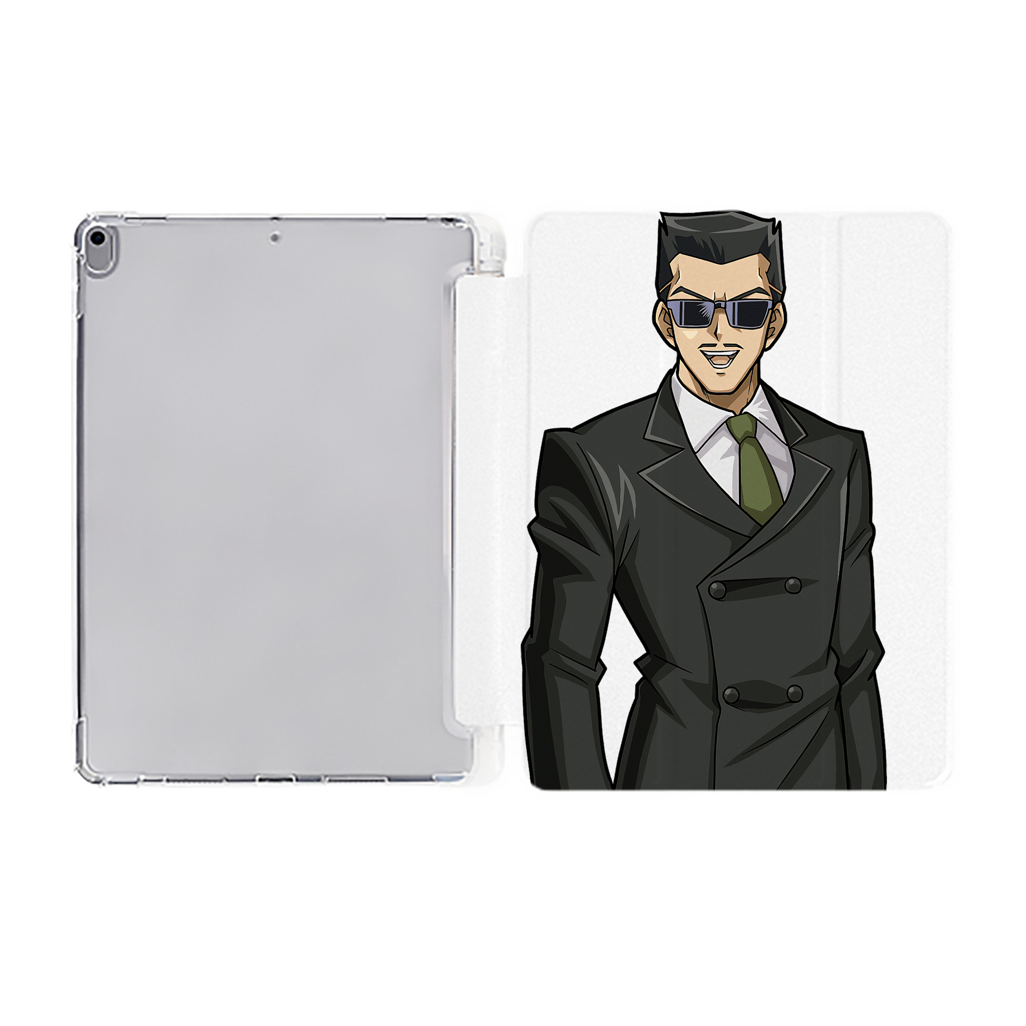 （画像用） 遊☆戯☆王 Yu-Gi-Oh! IPad ケース ペン収納付き 三つ折りスタンド PUレザー×シリコン 対応機種9.5/10.5/10.9インチ